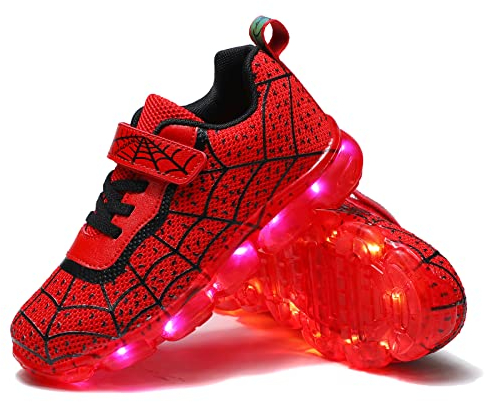 YUNICUS Kinder Jungen Mädchen LED Schuhe Leuchten Trainer Kinder USB Aufladen Blinkend Low Top Sneakers Geburtstag Halloween Weihnachtstag