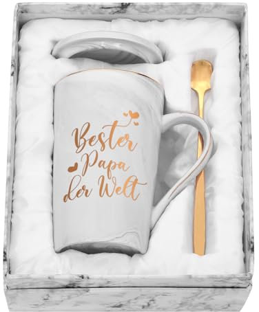 Joymaking Taza de café Mejor papá del mundo, idea de regalo para papá para cumpleaños, día del padre, para papá, regalo del día del padre, taza de café, taza de 400 ml, gris
