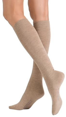 Hudson Damen Kniestrümpfe Relax Woolmix Clima druckfrei