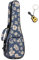 Longteam Custodia semplice per ukulele in lino, 10 mm, impermeabile, portatile, con tasca portaoggetti (21 in soprano, fiori di ciliegio)