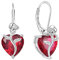 FJ Herz Ohrringe Damen Rubin Juli Geburtsstein 925 Sterling Silber Hängend Rose Blume Schmuck Geschenke für Frauen Mutter Freundin Mama