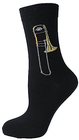 Musik-Socken mit eigenwebter Posaune, Blasmusik, 1 Paar (DE/NL/SE/PL, Numerisch, 46, 48, Regular, Regular)