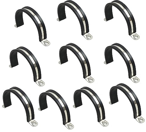 NICAVKIT 10Pcs 60mm abrazadera de cable clips de goma P abrazaderas de manguera abrazaderas de tubo abrazaderas de cable kit de acero inoxidable abrazadera de cable