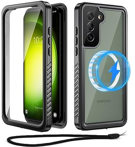 Beeasy für Samsung Galaxy S23 Wasserdicht Hülle mit MagSafe - 360 Grad Outdoor Schutzhülle Samsung S23 Magnetisch Handyhülle, Panzerhülle Staubdicht Stoßfest Hardcase mit Displayschutz - Schwarz