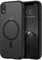 TENDLIN Magnetic Case Compatible with iPhone XR Case [Compatible with MagSafe] Translucent Matte Hard Back with Soft Silicone Bumper Comfortable Case (Black)