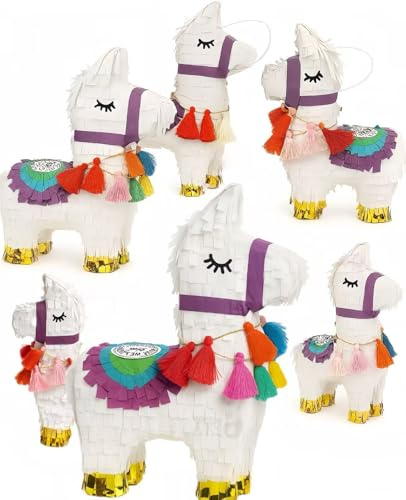 GIFTEXPRESS Mini-Lama-Piñata für Geburtstagsparty, Fiesta und Cinco de Mayo, 6 Stück