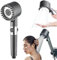 German Multifunctional Massage Shower, German Massage Multifunctional One-Button Adjustment Shower Head (Gray)
