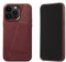 Mujjo Leder Wallet Case für iPhone 15 Pro Max - Premium Europäische Ledertasche mit Kartenfach, Handy & Kameraobjektivschutz, MagSafe kompatibel - iPhone 15 Pro Max Card Wallet Case (Burgundy)