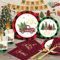 96pcs Weihnachts Partygeschirr Set für 24 Gäste, Teller, Servietten,Pappbecher, Weihnachtsgeschirr Tafelservice Xmas Deko Partyzubehör Pappteller Tischdecke Kinder Familie Themenparty