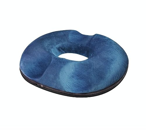 Inphysio Steißbeinkissen in Donutform - Orthopädisches und ergonomisches Kissen aus Memory-Schaum - Stuhlkissen Büro, Auto - Rückenschmerzen, Schwangere, Hämorrhoiden - 45x40x7 cm