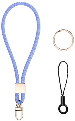 Vicloon Schlüsselband Kurz, Nylon Lanyards mit karabiner, Schlüsselbänder Umhängebänder mit Drehbarem Metallclip Abnehmbare Neck Lanyard Langes Handgelenk Paracord Schlüsselanhänger(lila)
