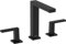 hansgrohe Tecturis E - 2-Loch Waschtischarmatur mit Push-Open Ablauf, Wasserhahn Bad mit Auslauf Höhe 173 mm, Mischbatterie Waschbecken wassersparend (EcoSmart+), Mattschwarz, 73030670