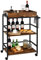 KOMFOTTEU Chariot de Service Industriel avec 4 Roulettes verouillées, Desserte de Cuisine avec Plateau supérieur amovible, Chariot de bar à 3 Niveaux, Style vintage, 72,5 x 40 x 93 cm