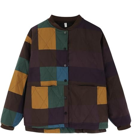 Damen Mantel Flieder Reißverschluss, langärmelig, lässig, locker, mit Taschen Anzug Damen (Purple, L)