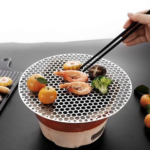 Edelstahl-Grillrost, runde Grillroste zum Kochen, Grillrost, Mehrzweck-Grillrost, Drahtnetz, Grillrost (24 cm)