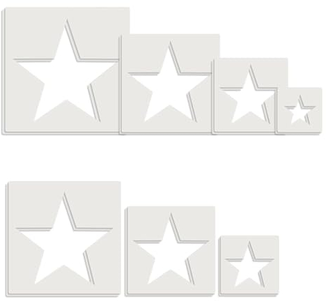 XINSUO® Pochoir Étoile,Grand Pochoir en Forme d'étoile,Plastique Reutilisable Pochoir Pentagramme,Pochoir Plastique,Pochoir de Graffiti,Convient à l'art Mural et à la Décoration de Meubles(14Pièces)