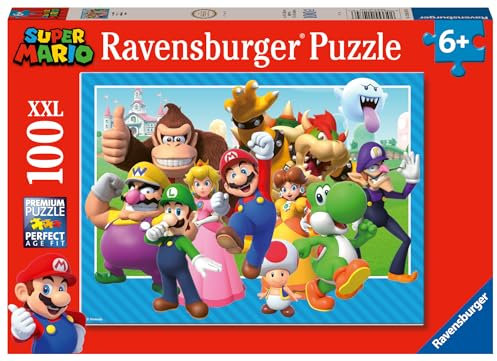 Ravensburger - Puzzles XXL Super Mario | Puzzle 6 Años O Más | Regalo Niño 6 Años O Más De 100 Piezas | Rompecabezas Niños De 36 X 49 Cm | Ravensburger Puzzle