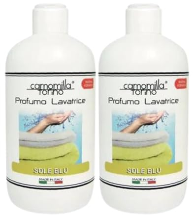 Torino Camomilla Profumo Concentrato Lavatrice 250ml -Sole Blu (2 Unità) - Ammorbidente per Tessuti Agrumi