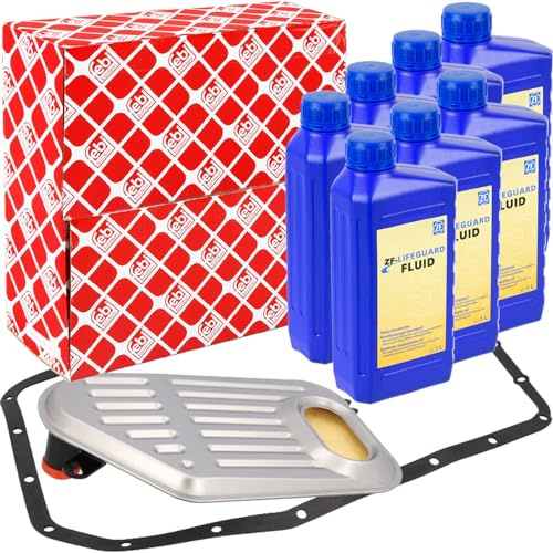Febi Teilesatz Automatikgetriebe+ATF Öl | 175063+S671.090.170 Febi Teilesatz Aut.getriebe+ZF passend für 5-Gang E46 E39 E38 E85