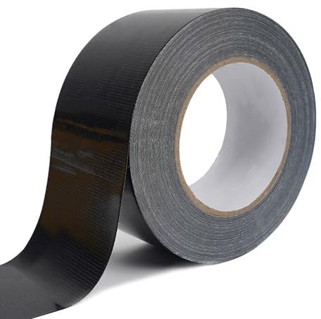 Rusoz Panzertape Schwarz 20 m x 50 mm Panzerband Extra Stark Wasserfest für Innen & Außen Duct Tape Wasserdichtes Reparaturband, Reißbar, 1 Rollen