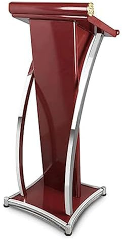 Robustes Podium, Gebogene, tragbare Rednerpulte, sorgfältig entworfener Podiumständer, Stehpult für Empfangstheken, Rednerpulte (rot)