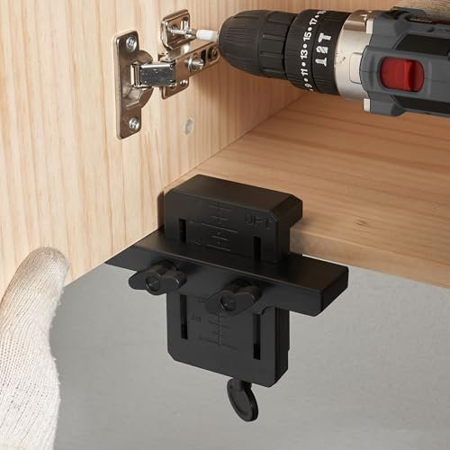 SUQ Positionneur d'Installation De Porte d'Armoire Réglable, Plastique, Clip Auxiliaire De Porte d'Armoire Dispositif d'Installation, Guide De Perçage, Gabarit Polyvalent Pour Le Travail Du