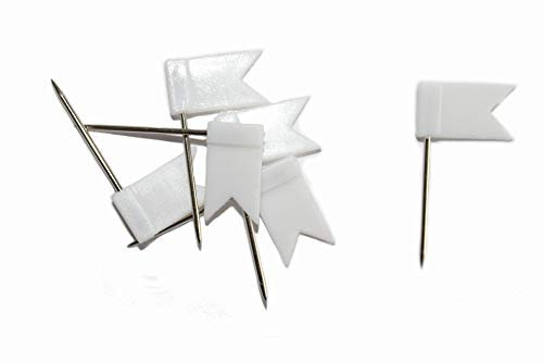 dalipo 31015 - Markiernadeln Fahne, Pinnwandnadeln/Fähnchennadeln, 50 Stück (Weiß)