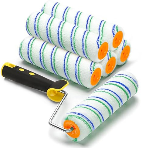 ZJTAPE Rullo per Pittura - 6 pezzi Rullo per pittura professionale, 5 Rulli Per Dipingere(23 cm), Accessori per pittura per pittori - Pittura per facciate, ristrutturazione, decorazione della casa
