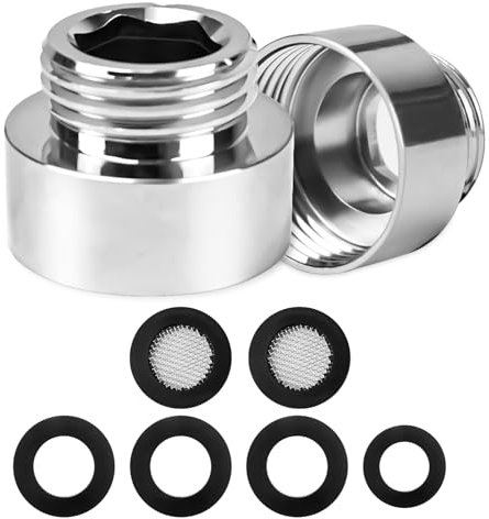 FLEXNOVA Reduzierung 3/4 auf 1/2, Adapter 3/4 Zoll auf 1/2 Zoll, Reduzierstück G1/2 Außen(Ø20mm) x G3/4 Innen(Ø25mm) aus Messing, AG/IG Reduzierverlängerung mit Gummidichtung für Rohrverbindungen