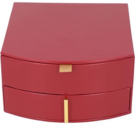 EALRIDV Schmuckkästchen, Retro Stil multifunktionales Schmuckaufbewahrungsbox, für Ohrringe, Ringe, Armbänder Halsketten, Schmuckkästchen in für Frauen (Weinrot)