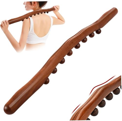 Outils de massage thérapeutiques en bois rouleau de massage à 8 billes 20 pouces rouleau en bois étanche et résistant à l'humidité pour la mise en forme du corps soulagement des douleurs style 1