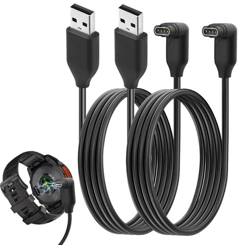 2PCS Cargador compatible con Garmin Fenix 7 7S 7X 6S 6X Pro 5 5S 5X Plus Forerunner 945 935 245 55 45 Instinct 3 2S 2X Tactix 8 Vivoactive 5 4 4S Venu 3 2S Plus Epix Approach Vivomove 3 3S, 1M