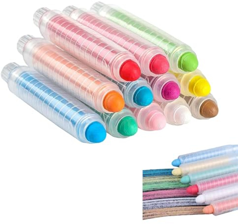 12 Piezas Tiza Sin Polvo Tizas no Tóxicas de Colores Borrable Lavable
