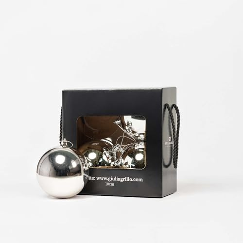 Sfera Natalizia Lucida argento (4, ⌀10cm)