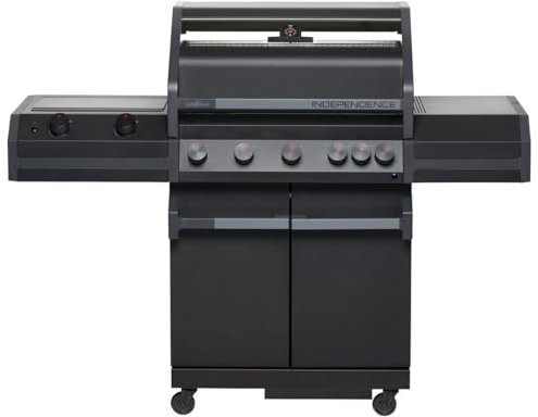 Grillfürst Independence P530G Gasgrill - mattschwarz - mit XXL Infrarotbrenner, Heckbrenner und Gusseisenrosten