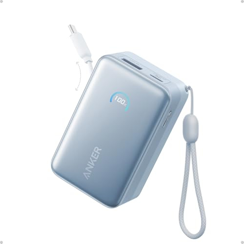 Anker Nano Power Bank, 45W 10,000mAh Portable Charger, iPhone Battery Pack | Built-In Retractable USB-C Cable, for iPhone 17 / 16 Series, iPad, Galaxy, Pixel, and More, Compact Travel Design