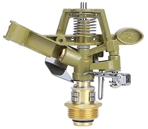 Aspersor de Impacto de 3/4 de Pulgada, Ajustable de 45° - 360° | Aspersor de Riego con Boquillas, Cabezal de aspersor por Pulso para Patio, Césped, Jardín