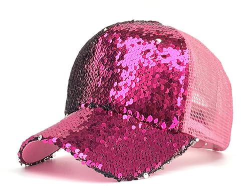 Glitzer Baseball Cap Damen Basecap Mit Pailletten Mesh Cap Baseballkappe Outdoor Sonnenschutz Sport SonnenmüTze Baseball MüTze Hut FüR Sport Kappen HüTe Uv-Schutz