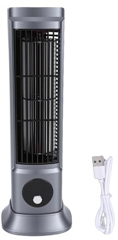 Ventilador de Torre Horizontal Vertical, Ventilador de Pie Recargable por USB para Dormitorio, Sala de Estar, Compacto