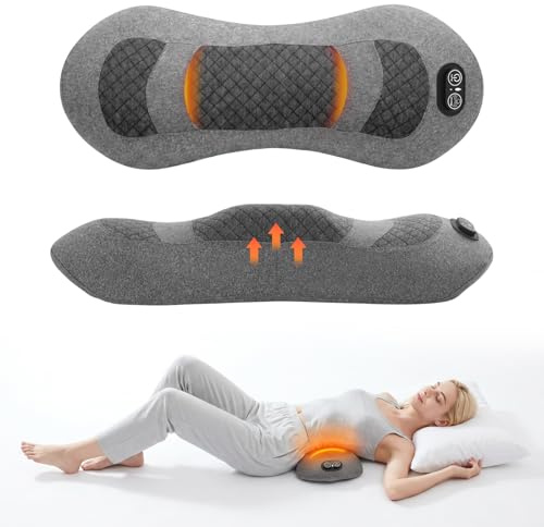 3-in-1 Electric Back Massager with Heat, Vibration & Stretching for Lower Back Pain Relief, Lumbar Support Pillow for Home, Office, Car Seat & Sofa, Gift for Seniors & Loved Ones