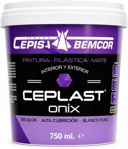 Pintura Blanca 0,75L ONIX Interior Mate Alta Cobertura | SIN OLOR Pintura Plástica Lavable para Paredes y Techos | Blanco Intenso Profesional