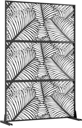 NELLCREEK Brise-vue de jardin en métal autoportant avec pied, 47*72 inches