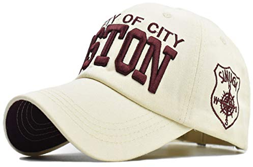 Sporty Baseballcap Boston Distressed Snapback Vintage Used Look Retro Oldschool Kappe Mütze Cap Schirmmütze Basecap verstellbar (beige)