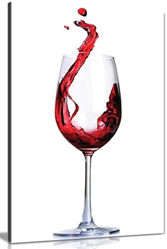 Red Wine Glass Food Kitchen Canvas Wall Art Picture Print (24x16in)