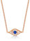 Diamond Treats Dainty Rose Gold Evil Eye Necklace in 925 Sterling Silver, Evil Eye Pendant with Cubic Zirconia Stones, Dainty Women's Jewellery