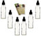 gouveo 6er Set Sprayflasche 200 ml Emma mit Pumpspender schwarz - Leere Pumpflasche mit Pumpkopf zum Nachfüllen - Sprühflasche 0,2 l für Parfüm, Duft, EAU de Toilette, Kosmetik