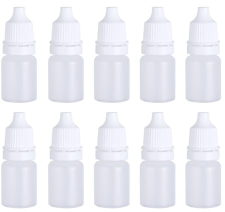 Rosenice 10 x Empty Plastic Dropper Bottles Eye Dropper Bottle Squeezable Eye Dropper 5 ml - Squeezable Eye Drop Bottles (As Shown)