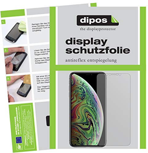 dipos I 2X Schutzfolie matt kompatibel mit Apple iPhone XS Max Folie Displayschutzfolie