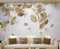 MIWEI Wallpaper Papier Peint Panoramique Feuilles De Ginkgo À La Lignes En Relief Doré Papier Peint Nature Intissé Murale Chambre Salon（430cmX300cm）