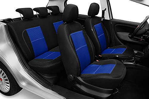 ERJOT Autositzbezüge kompatibel mit Peugeot 206 Blau maßgefertigte modellspezifische Sitzbezüge Komplett Set